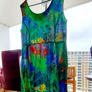 Jams World Janice Long Dress Tropical Design L